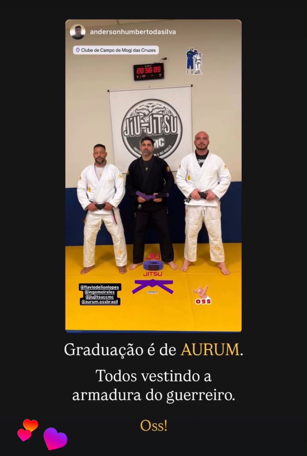 Story de cliente da AURUM: graduação de faixa usando kimono AURUM
