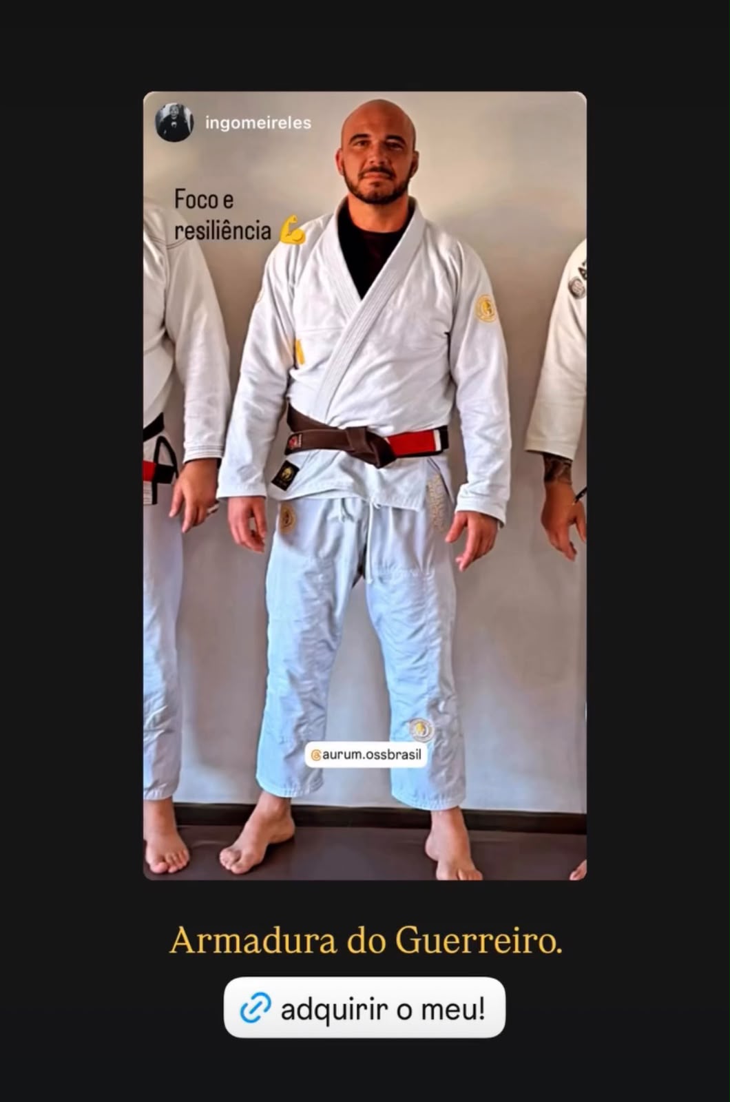 Story de cliente da AURUM: 'armadura do guerreiro'